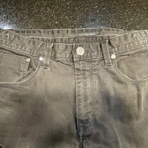 Calvin Klein Mens Straight Leg Black Denim Jeans Size 34x32 - Picture 4 of 8